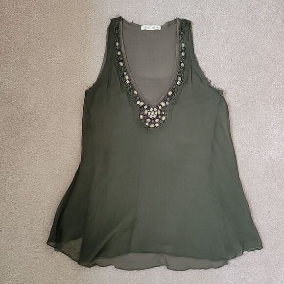 Testament olive green embellished tank - Picture 3 of 9